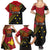 Papua new Guinea Goroka Show Family Matching Summer Maxi Dress and Hawaiian Shirt Bird-of-paradise and Melanesian Tattoo Pattern