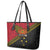 Papua new Guinea Goroka Show Leather Tote Bag Bird-of-paradise and Melanesian Tattoo Pattern