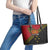 Papua new Guinea Goroka Show Leather Tote Bag Bird-of-paradise and Melanesian Tattoo Pattern