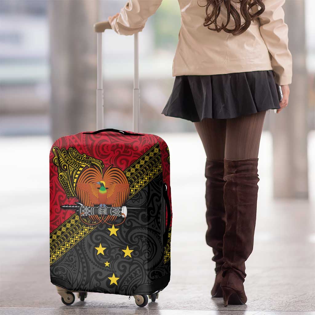 Papua new Guinea Goroka Show Luggage Cover Bird-of-paradise and Melanesian Tattoo Pattern