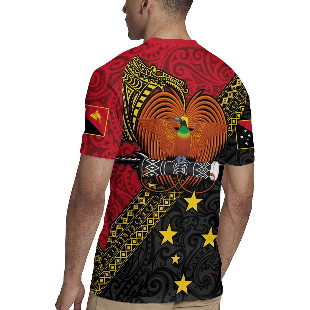 Papua new Guinea Goroka Show Rugby Jersey Bird-of-paradise and Melanesian Tattoo Pattern