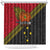 Papua new Guinea Goroka Show Shower Curtain Bird-of-paradise and Melanesian Tattoo Pattern