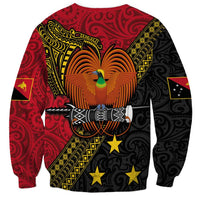 Papua New Guinea Goroka Show Sweatshirt Bird-of-paradise and Melanesian Tattoo Pattern LT03 - Polynesian Pride