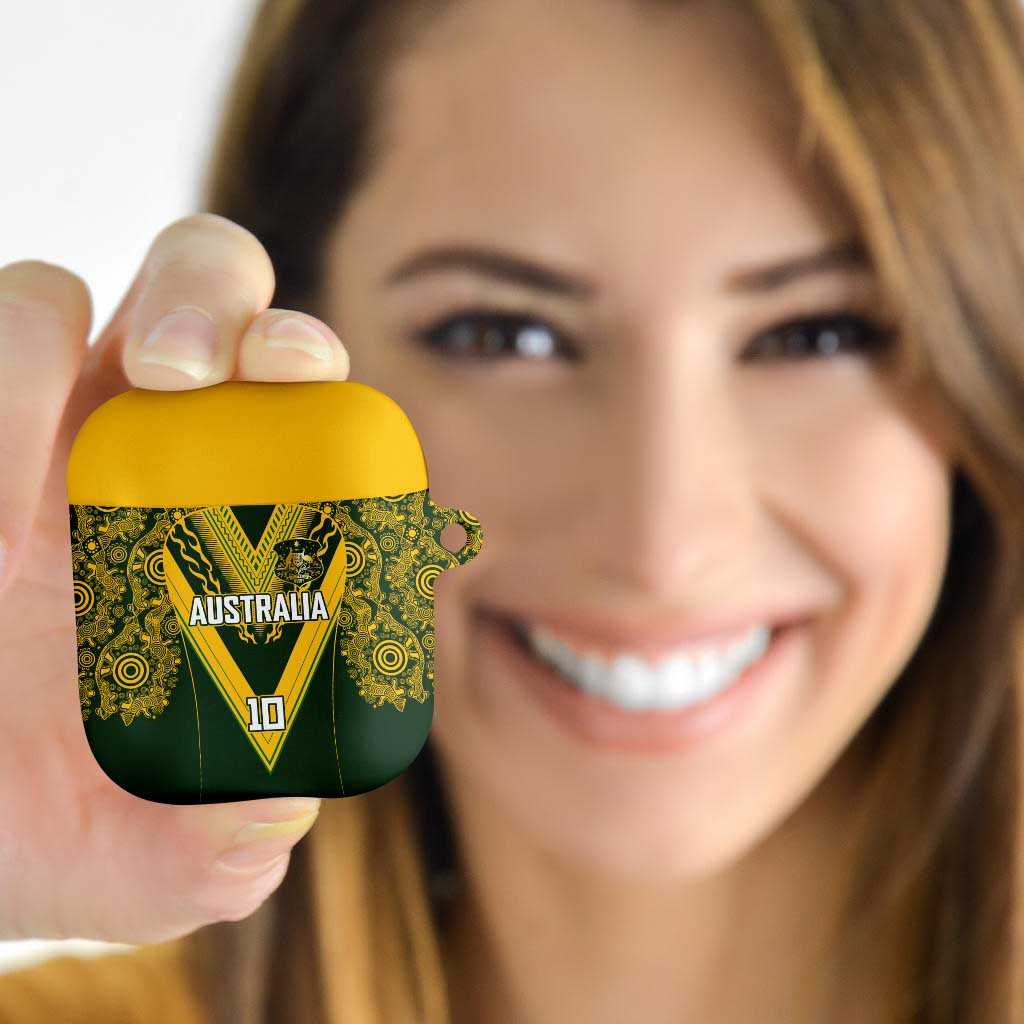 Australia Rugby Custom AirPods Case Aboriginal Art Sporty Style LT03 Green - Polynesian Pride