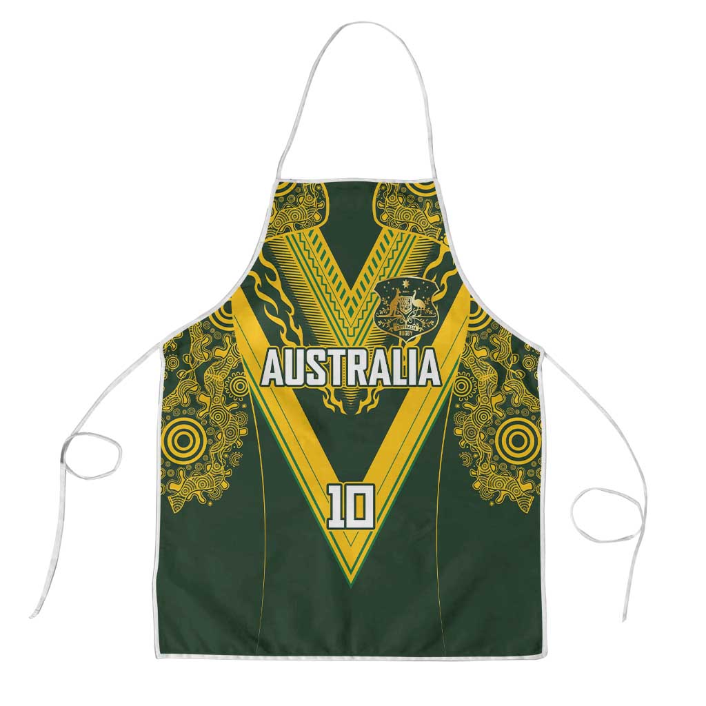 Australia Rugby Custom Apron Aboriginal Art Sporty Style LT03 Green - Polynesian Pride