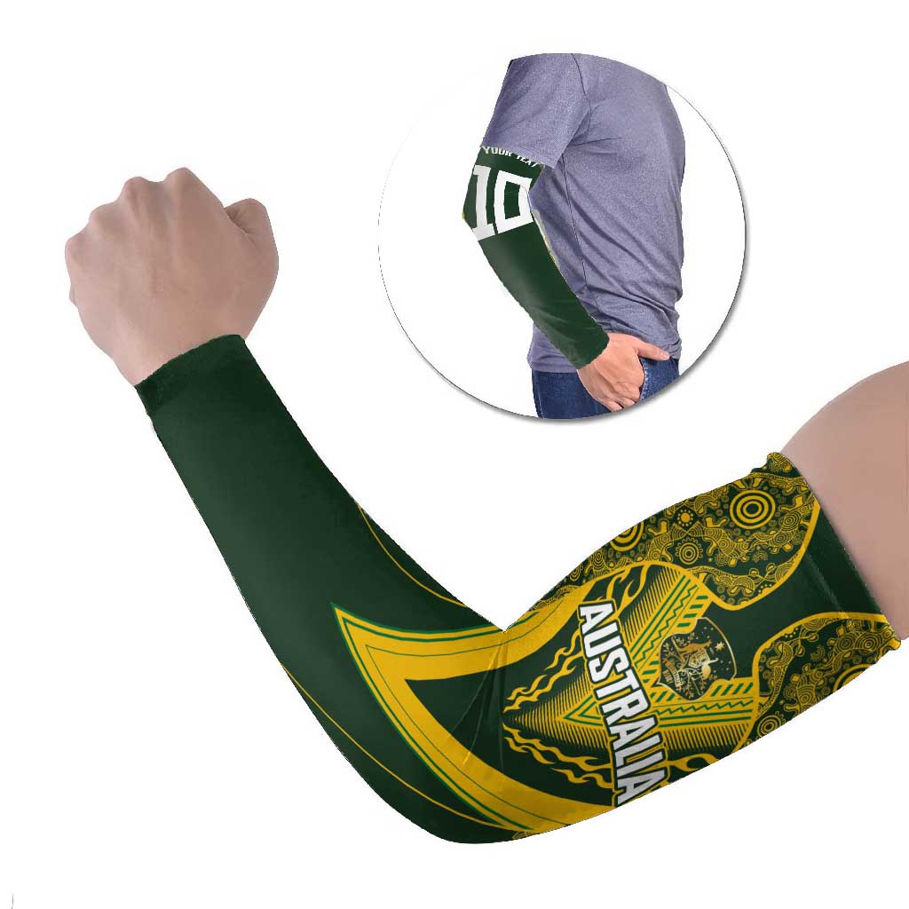 Australia Rugby Custom Arm Sleeves Aboriginal Art Sporty Style - Polynesian Pride