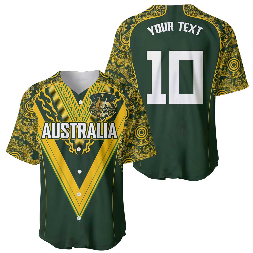Australia Rugby Custom Baseball Jersey Aboriginal Art Sporty Style - Polynesian Pride