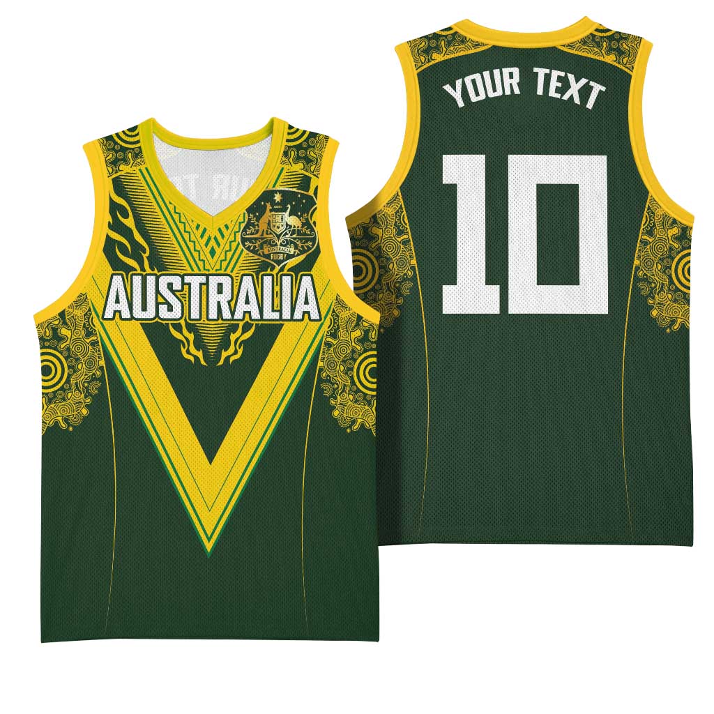 Australia Rugby Custom Basketball Jersey Aboriginal Art Sporty Style LT03 - Polynesian Pride