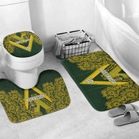 Australia Rugby Custom Bathroom Set Aboriginal Art Sporty Style LT03 Mat Set Only (3 pcs) One Size Green - Polynesian Pride