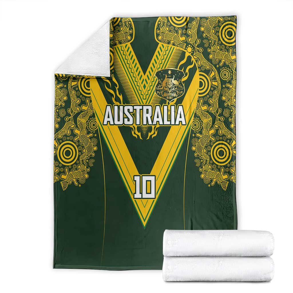 Australia Rugby Custom Blanket Aboriginal Art Sporty Style - Polynesian Pride