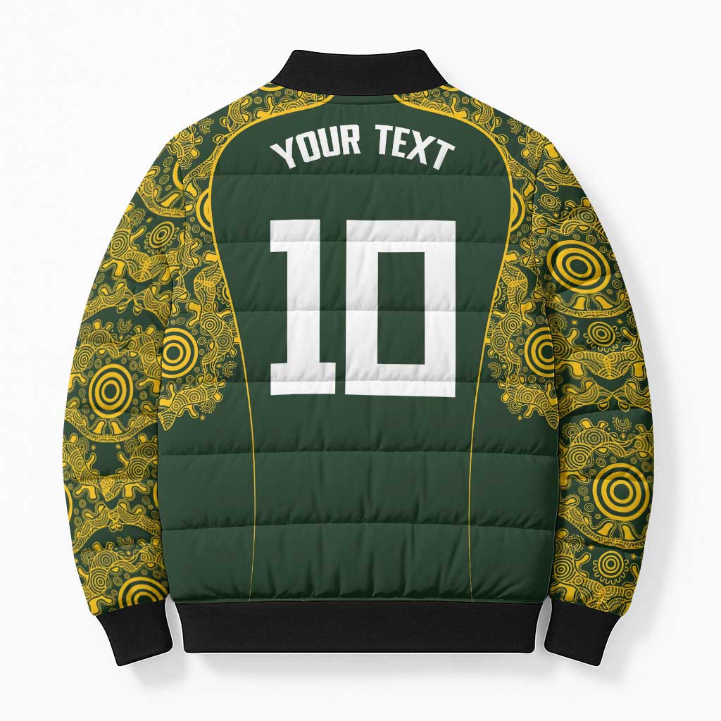 Australia Rugby Custom Bomber Puffer Jacket Aboriginal Art Sporty Style LT03 - Polynesian Pride
