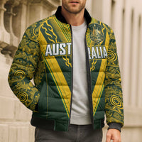 Australia Rugby Custom Bomber Puffer Jacket Aboriginal Art Sporty Style LT03 - Polynesian Pride