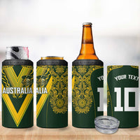 Australia Rugby Custom 4 in 1 Can Cooler Tumbler Aboriginal Art Sporty Style LT03 - Polynesian Pride