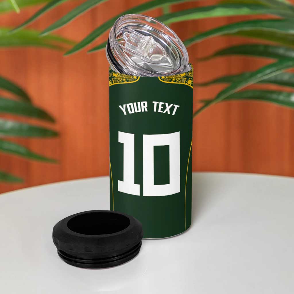 Australia Rugby Custom 4 in 1 Can Cooler Tumbler Aboriginal Art Sporty Style LT03 - Polynesian Pride