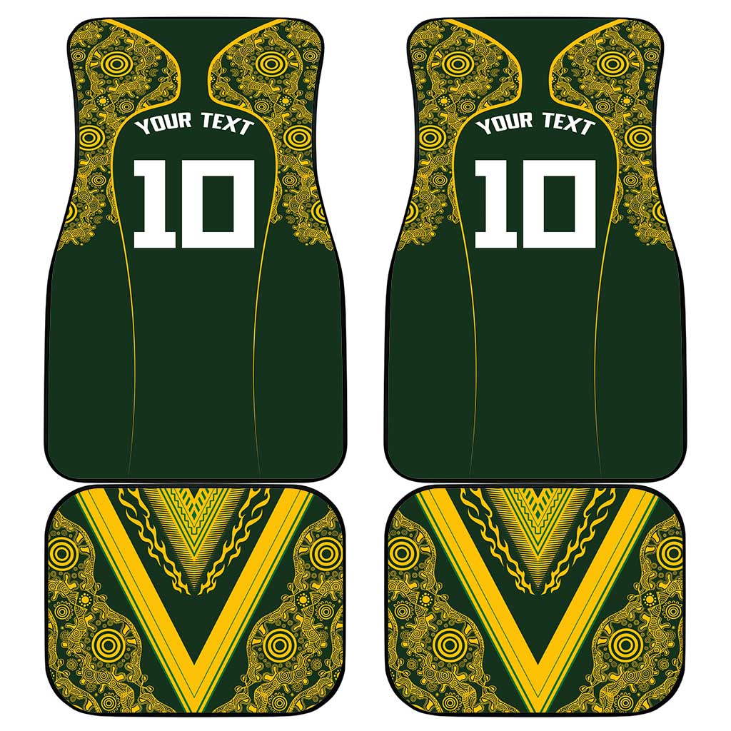 Australia Rugby Custom Car Mats Aboriginal Art Sporty Style LT03 - Polynesian Pride