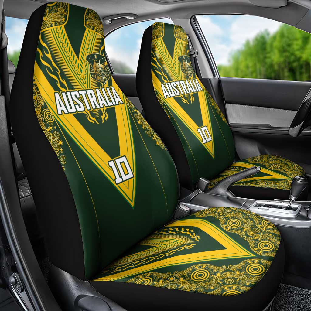 Australia Rugby Custom Car Seat Cover Aboriginal Art Sporty Style - Polynesian Pride