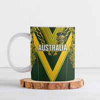 Australia Rugby Custom Ceramic Mug Aboriginal Art Sporty Style LT03 Green - Polynesian Pride