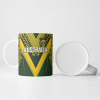Australia Rugby Custom Ceramic Mug Aboriginal Art Sporty Style LT03 - Polynesian Pride