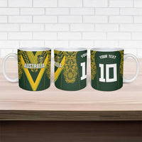 Australia Rugby Custom Ceramic Mug Aboriginal Art Sporty Style LT03 - Polynesian Pride