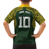 Australia Rugby Custom Family Matching Short Sleeve Bodycon Dress and Hawaiian Shirt Aboriginal Art Sporty Style LT03 - Polynesian Pride