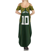 Australia Rugby Custom Family Matching Summer Maxi Dress and Hawaiian Shirt Aboriginal Art Sporty Style LT03 - Polynesian Pride