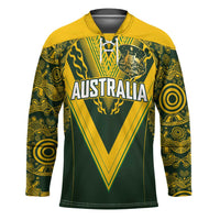 Australia Rugby Custom Hockey Jersey Aboriginal Art Sporty Style LT03 Unisex Green - Polynesian Pride