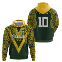 Australia Rugby Custom Hoodie Aboriginal Art Sporty Style - Polynesian Pride