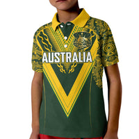 Australia Rugby Custom Kid Polo Shirt Aboriginal Art Sporty Style - Polynesian Pride