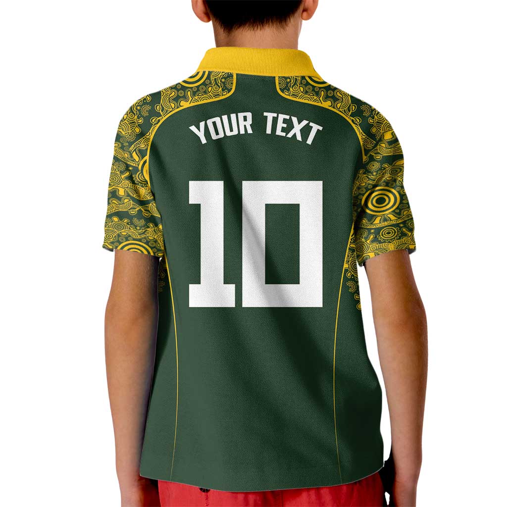 Australia Rugby Custom Kid Polo Shirt Aboriginal Art Sporty Style - Polynesian Pride