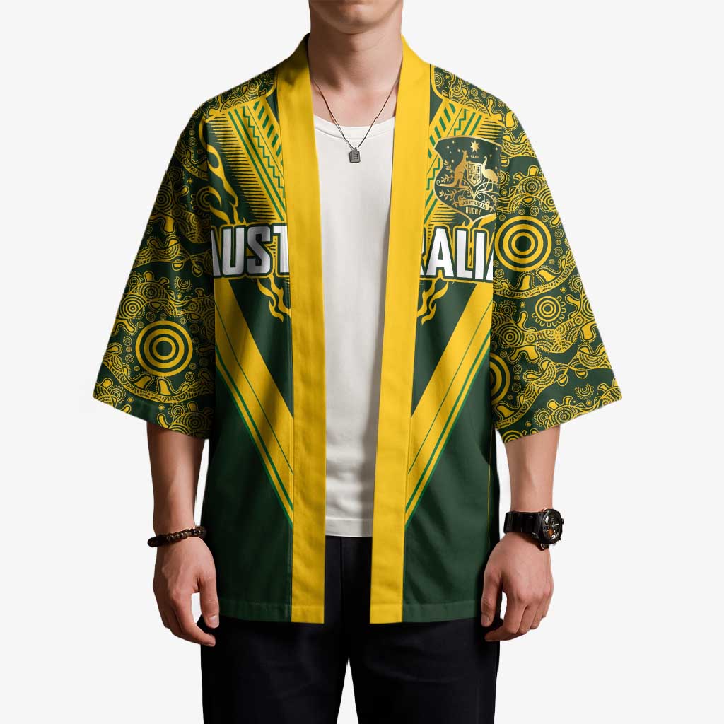 Australia Rugby Custom Kimono Aboriginal Art Sporty Style - Polynesian Pride