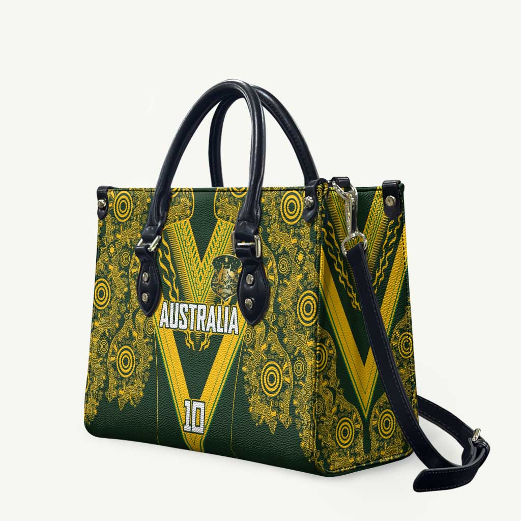 Australia Rugby Custom Leather Bag Aboriginal Art Sporty Style - Polynesian Pride