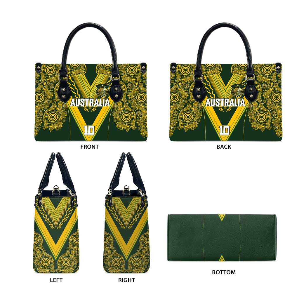 Australia Rugby Custom Leather Bag Aboriginal Art Sporty Style - Polynesian Pride