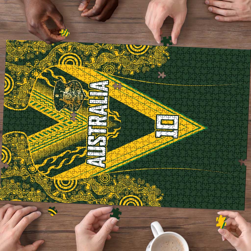 Australia Rugby Custom Puzzle Aboriginal Art Sporty Style LT03 - Polynesian Pride