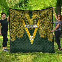 Australia Rugby Custom Quilt Aboriginal Art Sporty Style - Polynesian Pride