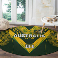 Australia Rugby Custom Round Carpet Aboriginal Art Sporty Style - Polynesian Pride