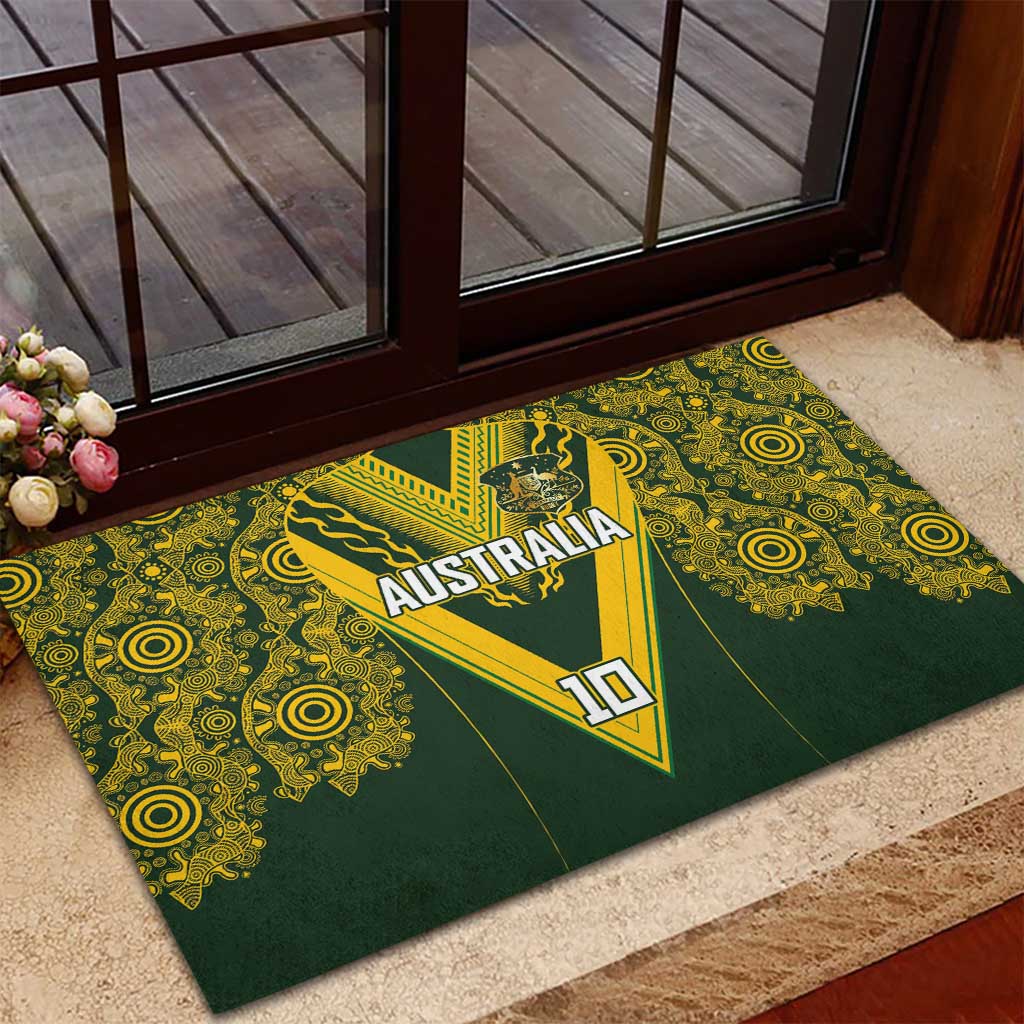 Australia Rugby Custom Rubber Doormat Aboriginal Art Sporty Style LT03 - Polynesian Pride