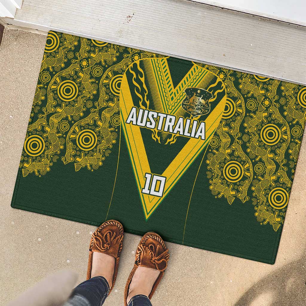 Australia Rugby Custom Rubber Doormat Aboriginal Art Sporty Style LT03 - Polynesian Pride