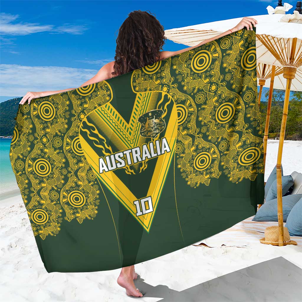 Australia Rugby Custom Sarong Aboriginal Art Sporty Style - Polynesian Pride