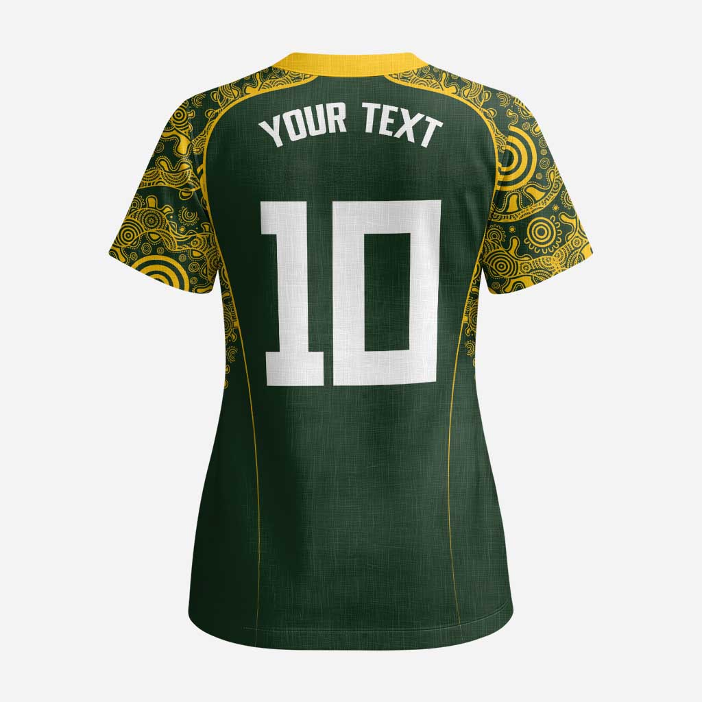 Australia Rugby Custom Scrub Top Aboriginal Art Sporty Style - Polynesian Pride