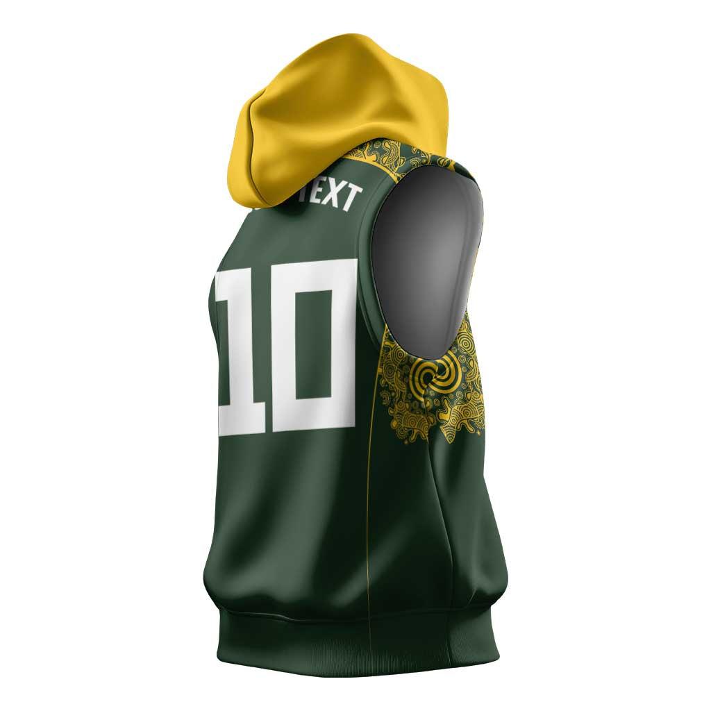 Australia Rugby Custom Sleeveless Hoodie Aboriginal Art Sporty Style LT03 - Polynesian Pride