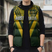 Australia Rugby Custom Sleeveless Puffer Jacket Aboriginal Art Sporty Style LT03 - Polynesian Pride