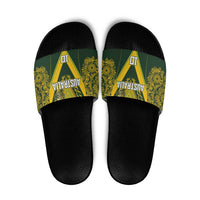 Australia Rugby Custom Slide Sandals Aboriginal Art Sporty Style LT03 Green - Polynesian Pride