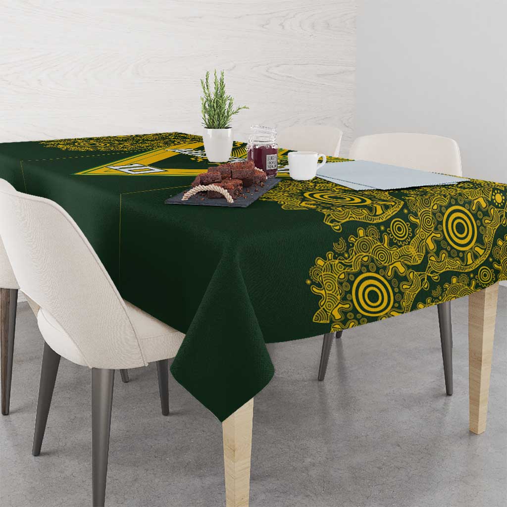 Australia Rugby Custom Tablecloth Aboriginal Art Sporty Style LT03 - Polynesian Pride
