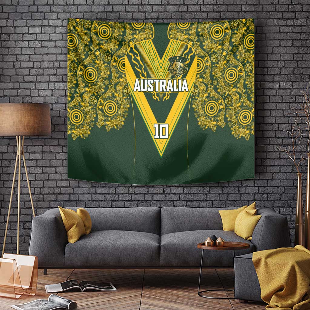 Australia Rugby Custom Tapestry Aboriginal Art Sporty Style - Polynesian Pride