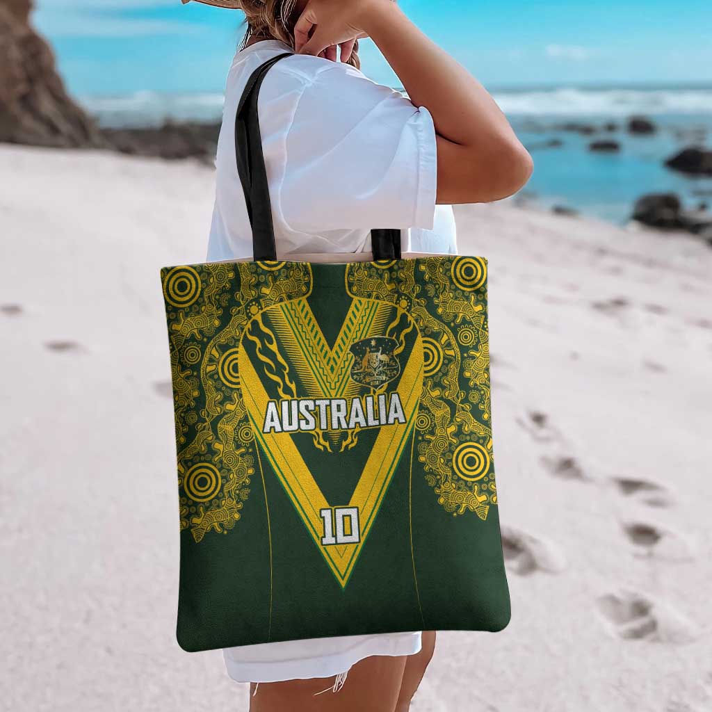 Australia Rugby Custom Tote Bag Aboriginal Art Sporty Style - Polynesian Pride