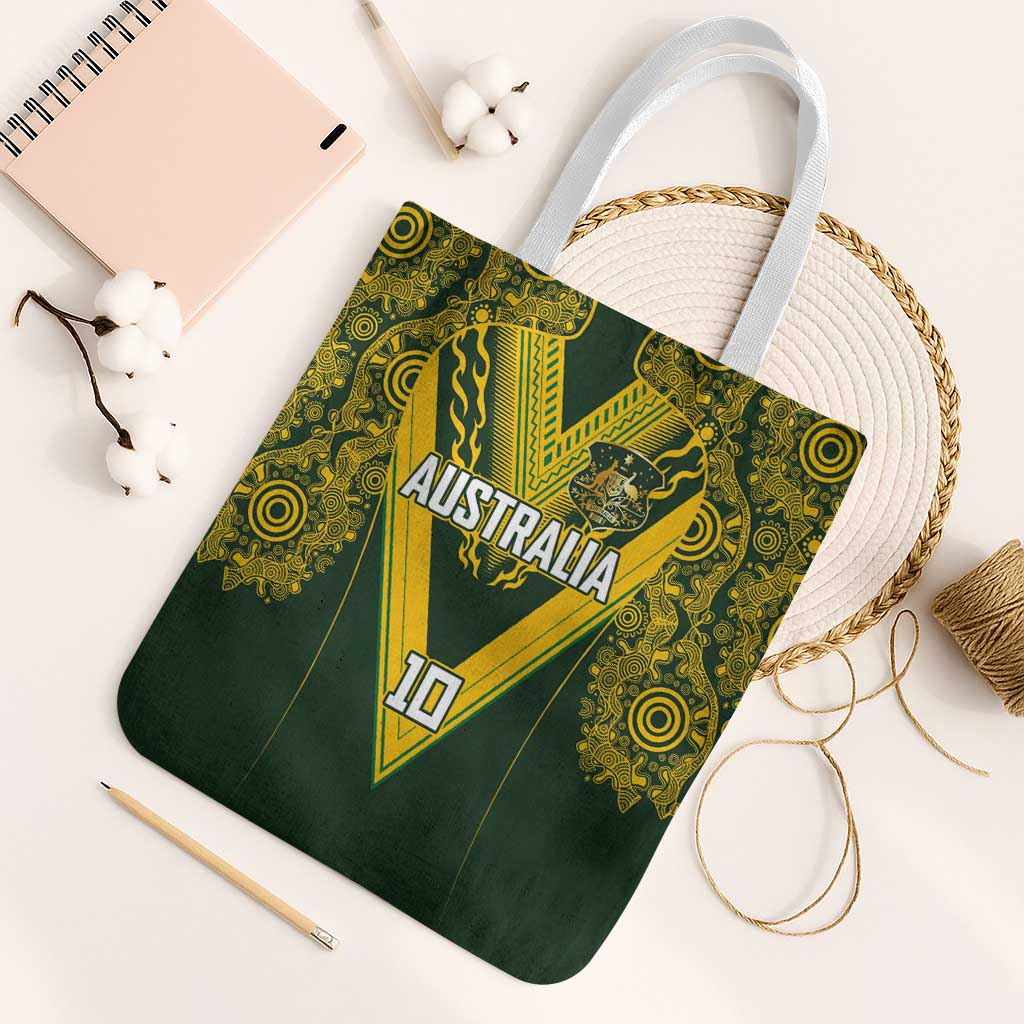 Australia Rugby Custom Tote Bag Aboriginal Art Sporty Style - Polynesian Pride