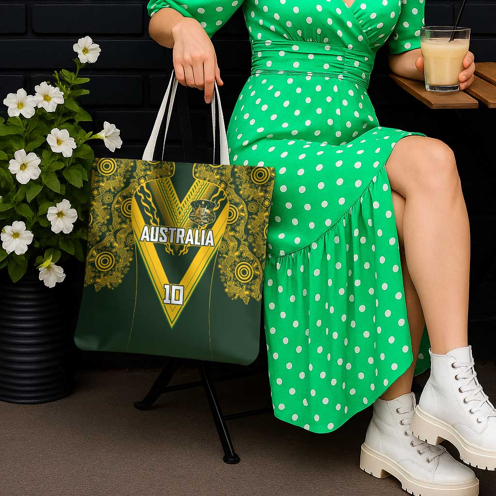 Australia Rugby Custom Tote Bag Aboriginal Art Sporty Style - Polynesian Pride