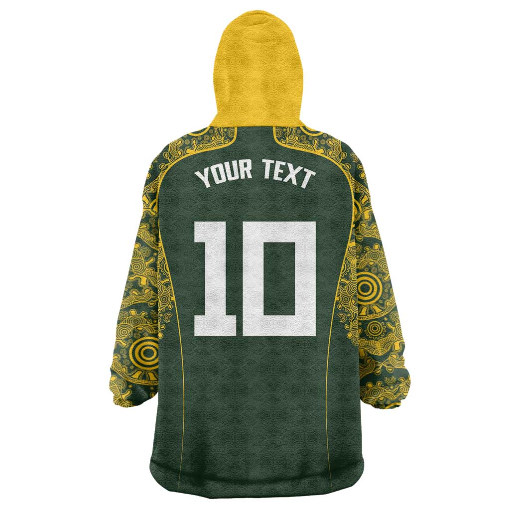 Australia Rugby Custom Wearable Blanket Hoodie Aboriginal Art Sporty Style LT03 - Polynesian Pride