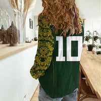 Australia Rugby Custom Women Casual Shirt Aboriginal Art Sporty Style - Polynesian Pride