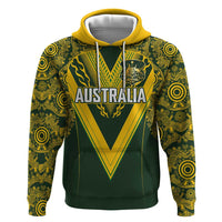 Australia Rugby Custom Zip Hoodie Aboriginal Art Sporty Style - Polynesian Pride